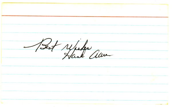 Hank Aaron Autographed 3X5 Index Card Atlanta Braves "Best Wishes" JSA