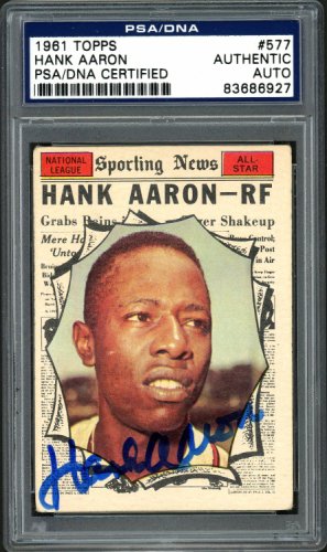 Hank Aaron Autographed Signed 1966 Topps 2004 Rp Baseball Card PSA DNA COA