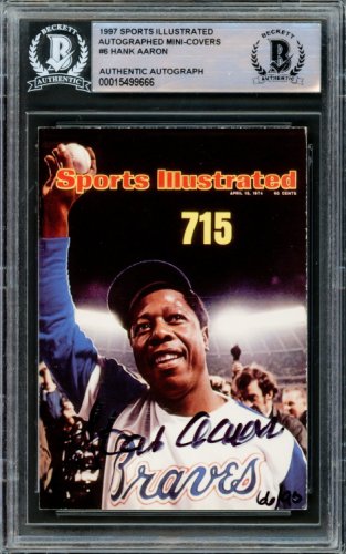 Hank Aaron Autographed Signed 1966 Topps 2004 Rp Baseball Card PSA