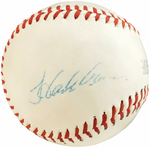 Hank Aaron Autographed Signed Official League Baseball Atlanta Braves Vintage Signature Beckett Beckett 
