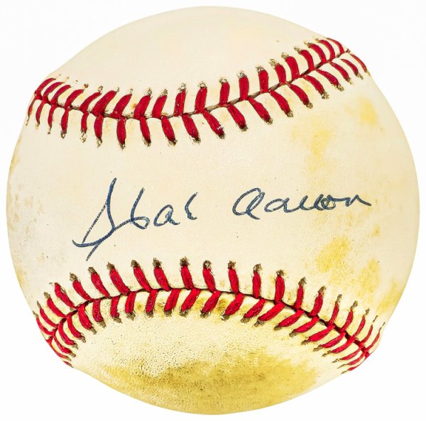 Hank Aaron Autographed Signed Official Nl Baseball Atlanta Braves Beckett Beckett 