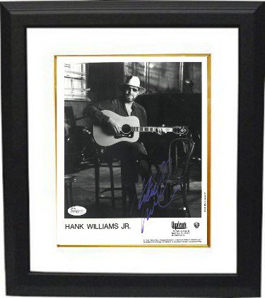 Hank Williams, Jr. Autographed Signed Warner Bros/Capricorn Records B&W 8X10 Photo Custom Framing- JSA #R51141 