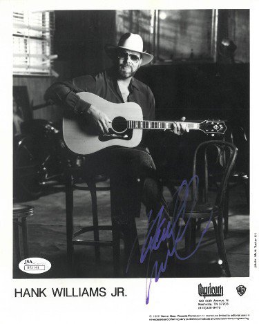 Hank Williams, Jr. Autographed Signed Warner Bros/Capricorn Records B&W 8X10 Photo- JSA #R51141 