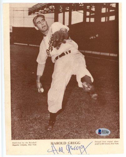 Harold Gregg Autographed 8X10 Magazine Page Photo Brooklyn Dodgers Beckett Beckett