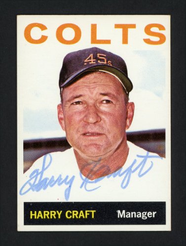 Harry Craft Autographed 1964 Topps Card #298 Houston Colt .45'S #162274