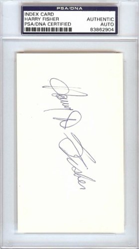 Harry Fisher Autographed 3X5 Index Card Pittsburgh Pirates PSA/DNA