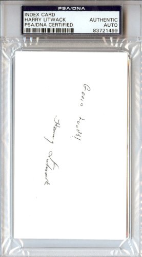 Harry Litwack Autographed Signed 3X5 Index Card Temple Owls Coach "Good Luck" PSA/DNA 