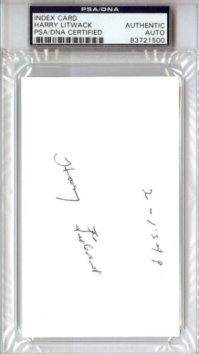 Harry Litwack Autographed Signed 3X5 Index Card Temple Owls Coach PSA/DNA