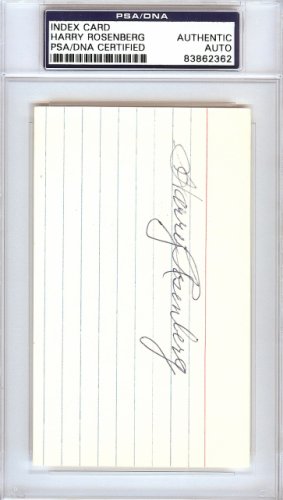 Harry Rosenberg Autographed 3X5 Index Card New York Giants PSA/DNA