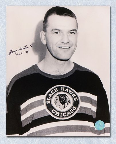 Harry Watson Autographed Signed Chicago Blackhawks Black and White 8x10 Photo