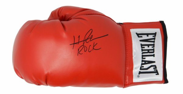 Hasim Rahman Signed Everlast Red Boxing Glove w/Rock