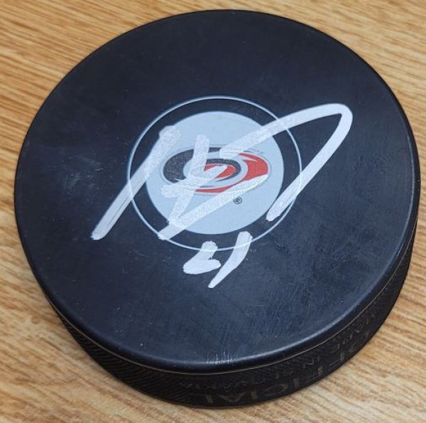 Haydn Fleury Autographed Signed Carolina Hurricanes Hockey Puck - Autographs