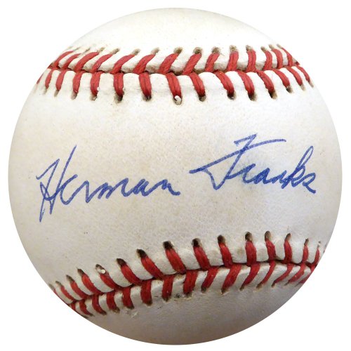 Herman Franks Autographed Signed Official Nl Baseball Brooklyn Dodgers Beckett Beckett 