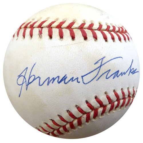 Herman Franks Autographed Signed Official Nl Baseball Brooklyn Dodgers Beckett Beckett 