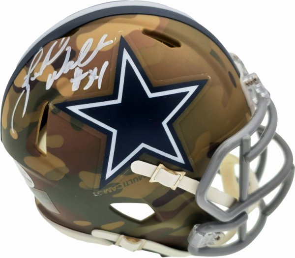 Herschel Walker Autographed Signed Dallas Cowboys Camo Speed Mini Helmet Beckett Beckett 