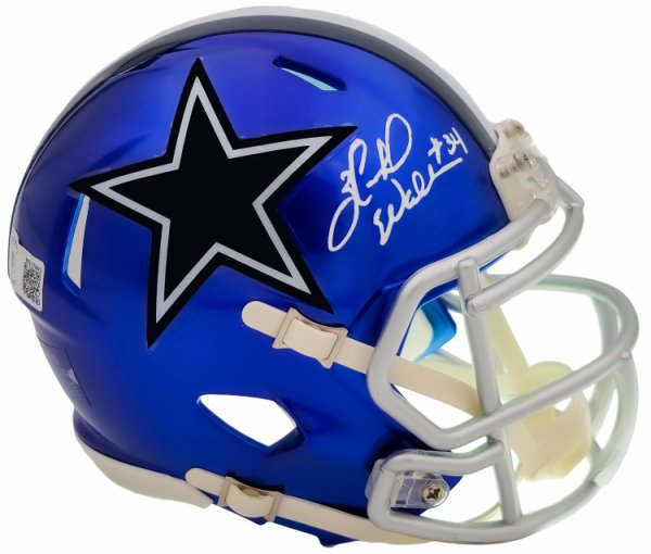Herschel Walker Autographed Signed Dallas Cowboys Flash Blue Speed Mini Helmet Beckett Beckett Qr #202148 
