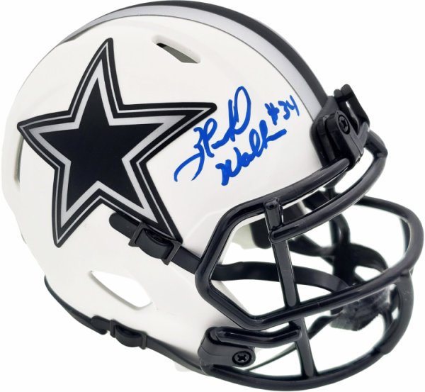 Herschel Walker Autographed Signed Dallas Cowboys Lunar Eclipse White Speed Mini Helmet Beckett Beckett Qr #193846 