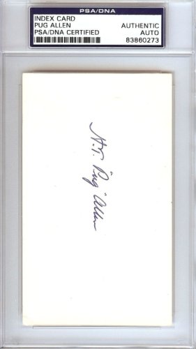Horace Pug Allen Autographed Signed 3X5 Index Card Brooklyn Dodgers PSA/DNA 