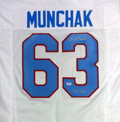Houston Oilers Mike Munchak Autographed Signed White Jersey "HOF 2001" PSA/DNA 