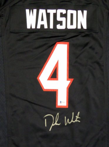 Houston Texans Deshaun Watson Autographed Signed Blue Nike Jersey Size M Beckett Beckett 