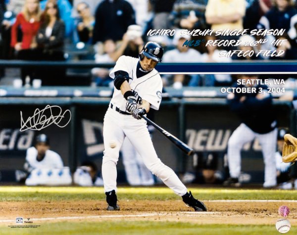 Ichiro Suzuki Autographed Signed 16X20 Photo Seattle Mariners 262 Hit MLB Hit Record Is Holo #212177 