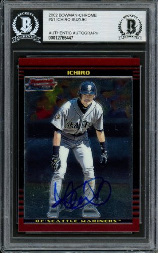 Ichiro Suzuki Autographed Signed 2002 Bowman Chrome Card #51 Seattle Mariners Beckett Beckett 