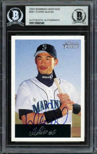Ichiro Suzuki Autographed Signed 2002 Bowman Heritage Black Box Card #261 Seattle Mariners Beckett Beckett 