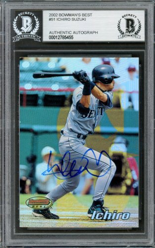 Ichiro Suzuki Autographed Signed 2002 Bowman's Best Card #51 Seattle Mariners Beckett Beckett 