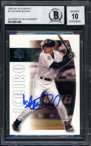 Ichiro Suzuki Autographed Signed 2002 Sp Authentic Card #12 Seattle Mariners Auto Grade 10 Beckett Beckett 