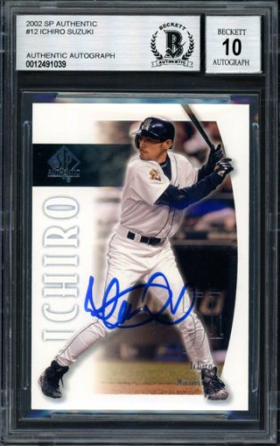 Ichiro Suzuki Autographed Signed 2002 Sp Authentic Card #12 Seattle Mariners Auto Grade 10 Beckett Beckett 