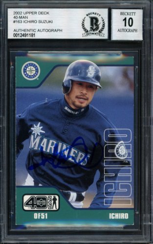 Ichiro Suzuki Autographed Signed 2002 UDA Man Card #163 Seattle Mariners Auto Grade 10 Beckett Beckett 