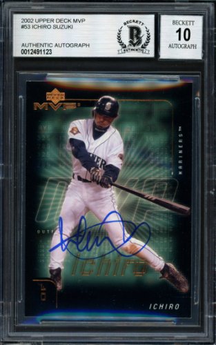 Ichiro Suzuki Autographed Signed 2002 UDA MVP Card #53 Seattle Mariners Auto Grade 10 Beckett Beckett 