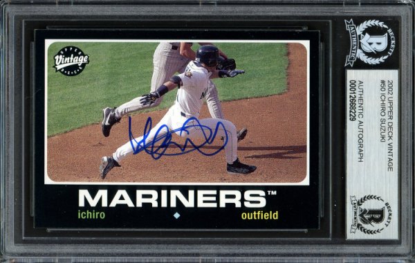 Ichiro Suzuki Autographed Signed 2002 UDA Vintage Card #50 Seattle Mariners Beckett Beckett 