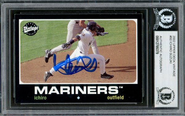 Ichiro Suzuki Autographed Signed 2002 UDA Vintage Card #50 Seattle Mariners Beckett Beckett 