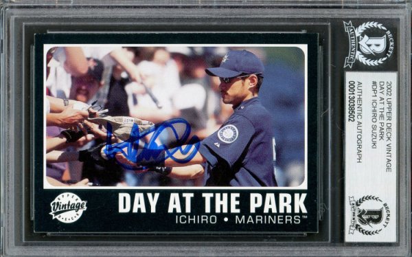 Ichiro Suzuki Autographed Signed 2002 UDA Vintage Day At The Park Card #Dp1 Seattle Mariners Beckett Beckett 