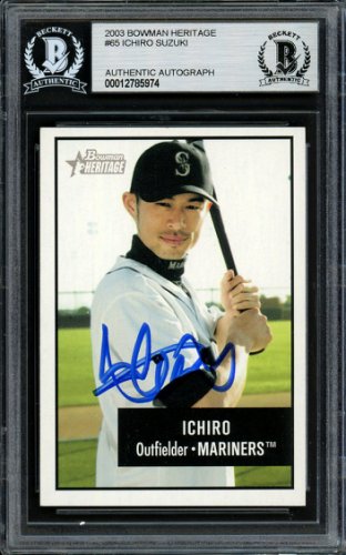 Ichiro Suzuki Autographed Signed 2003 Bowman Heritage Card #65 Seattle Mariners Beckett Beckett 