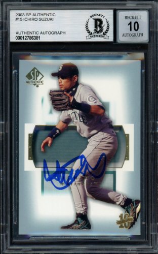 Ichiro Suzuki Autographed Signed 2003 Sp Authentic Card #15 Seattle Mariners Auto Grade Gem Mint 10 Beckett Beckett 