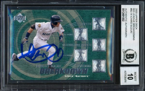 Ichiro Suzuki Autographed Signed 2003 UDA Big League Breakdown Card #Bl14 Seattle Mariners Auto Grade 10 Beckett Beckett 