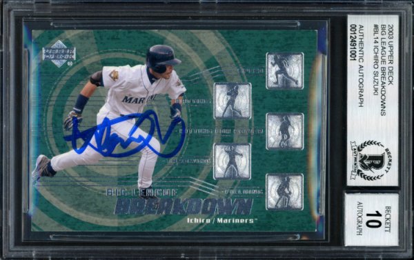 Ichiro Suzuki Autographed Signed 2003 UDA Big League Breakdown Card #Bl14 Seattle Mariners Auto Grade 10 Beckett Beckett 