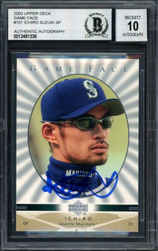 Ichiro Suzuki Autographed Signed 2003 UDA Game Face Card #101 Seattle Mariners Auto Grade 10 Beckett Beckett 
