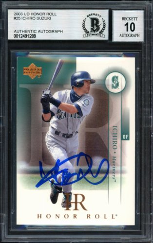 Ichiro Suzuki Autographed Signed 2003 UDA Honor Roll Card #25 Seattle Mariners Auto Grade 10 Beckett Beckett 