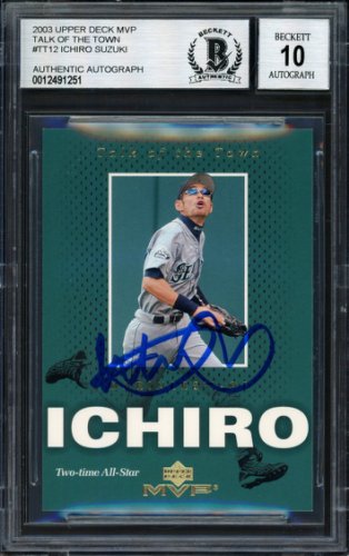 Ichiro Suzuki Autographed Signed 2003 UDA MVP Talk Of The Town Card #Tt12 Seattle Mariners Auto Grade 10 Beckett Beckett 