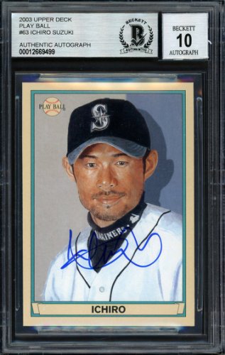 Ichiro Suzuki Autographed Signed 2003 UDA Play Ball Card #63 Seattle Mariners Auto Grade 10 Beckett Beckett 