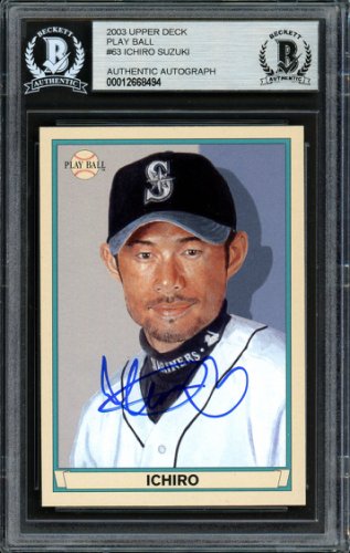 Ichiro Suzuki Autographed Signed 2003 UDA Play Ball Card #63 Seattle Mariners Beckett Beckett 
