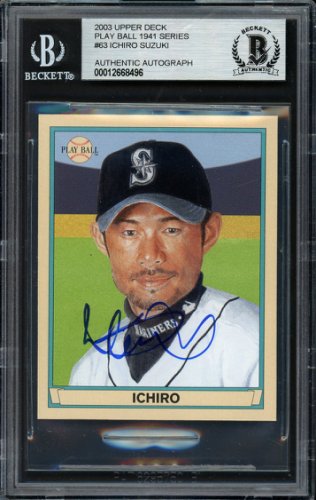 Ichiro Suzuki Autographed Signed 2003 UDA Play Ball Mini Card #63 Seattle Mariners Beckett Beckett 