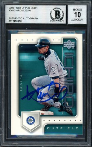 Ichiro Suzuki Autographed Signed 2003 UDA Post Card #26 Seattle Mariners Auto Grade 10 Beckett Beckett 