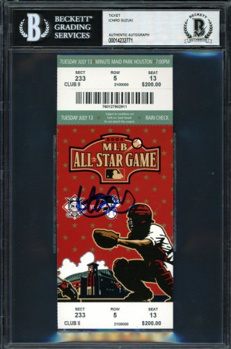 Ichiro Suzuki Autographed Signed 2004 All Star Game Ticket 2004 All Star Game Ticket Seattle Mariners Beckett Beckett 