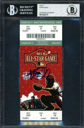 Ichiro Suzuki Autographed Signed 2004 All Star Game Ticket 2004 All Star Game Ticket Seattle Mariners Beckett Beckett 