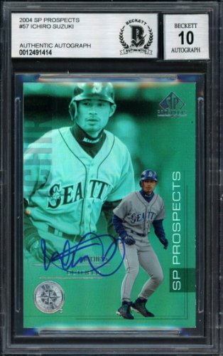 Ichiro Suzuki Autographed Signed 2004 Sp Top Prospects Card #57 Seattle Mariners Auto Grade 10 Beckett Beckett 