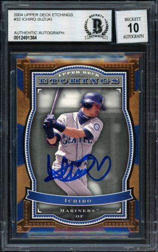 Ichiro Suzuki Autographed Signed 2004 UDA Etchings Card #32 Seattle Mariners Auto Grade 10 Beckett Beckett 